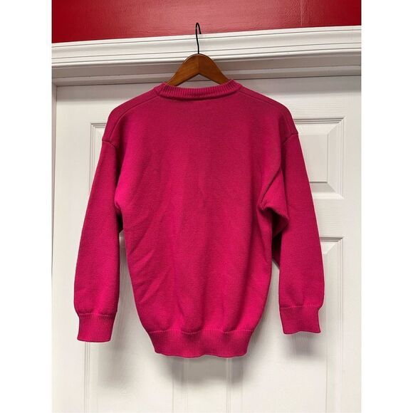 Vintage Trimmingham’s Bermuda Fuchsia Crew Neck Crest Sweater sz XL - Picture 4 of 4